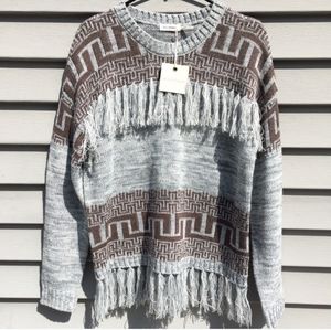Blu Pepper Aztec finger sweater